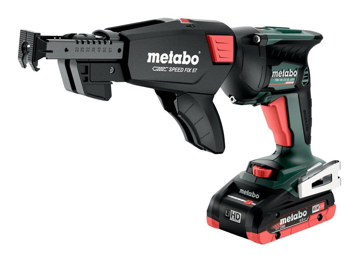 metabo Akku-Trockenbauschrauber TBS 18 LTX BL 5000, 5000 U/min, Akku-Trockenbauschrauber 2 x 4 Ah LiHD in MetaBox von metabo