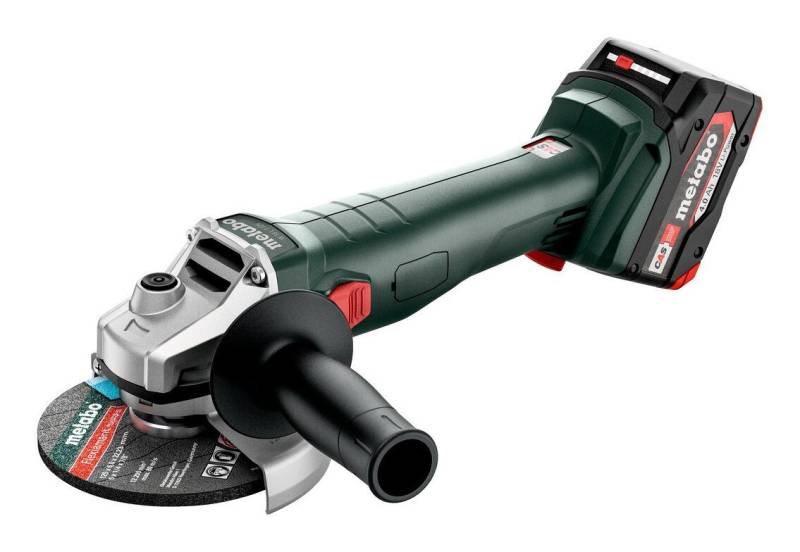 metabo Akku-Winkelschleifer W 18 7-125, max. 8500 U/min, 2 x 4 Ah Li-Ion in metaBox 165 L von metabo
