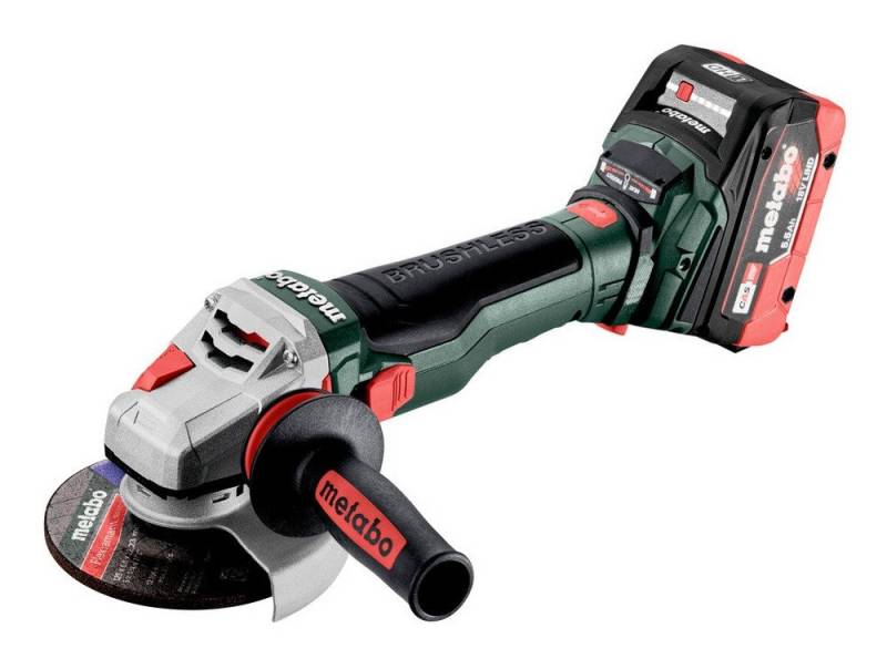 metabo Akku-Winkelschleifer WB 18 LTX BL 15-125 Quick, max. 10000 U/min, 2 x 5,5 Ah LiHD in metaBox 165 L von metabo