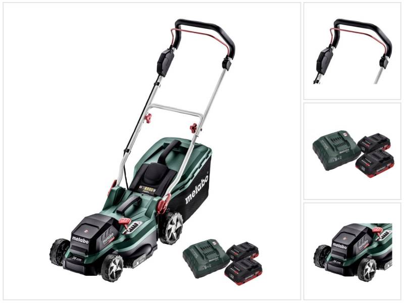 metabo Akkurasenmäher RM 36-18 LTX BL 36 Akku Rasenmäher 36 V (2x 18 V) LTX Brushless + 2 von metabo