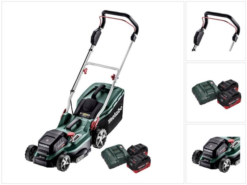 metabo Akkurasenmäher RM 36-18 LTX BL 36 Akku Rasenmäher 36 V (2x 18 V) LTX Brushless + 2 von metabo