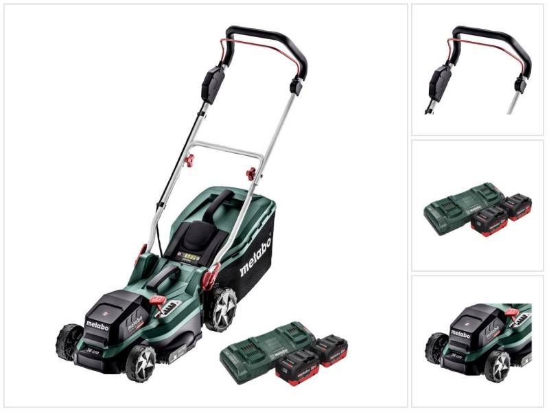 metabo Akkurasenmäher RM 36-18 LTX BL 36 Akku Rasenmäher 36 V (2x 18 V) LTX Brushless + 2 von metabo