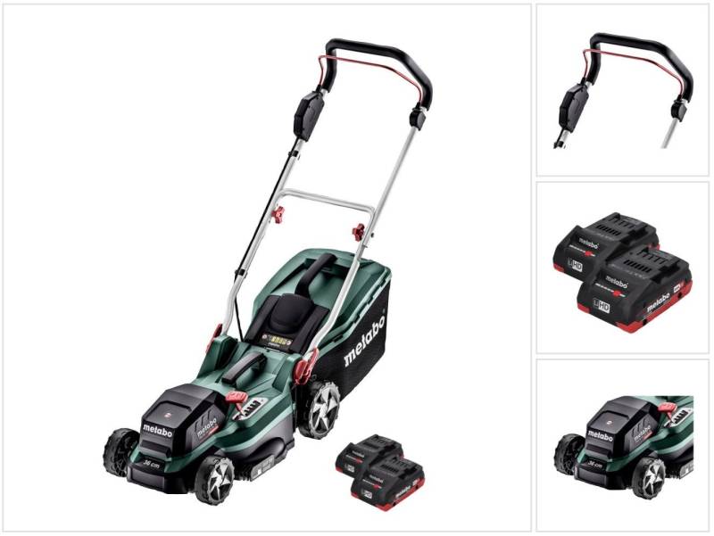 metabo Akkurasenmäher RM 36-18 LTX BL 36 Akku Rasenmäher 36 V (2x 18 V) LTX Brushless + 2 von metabo
