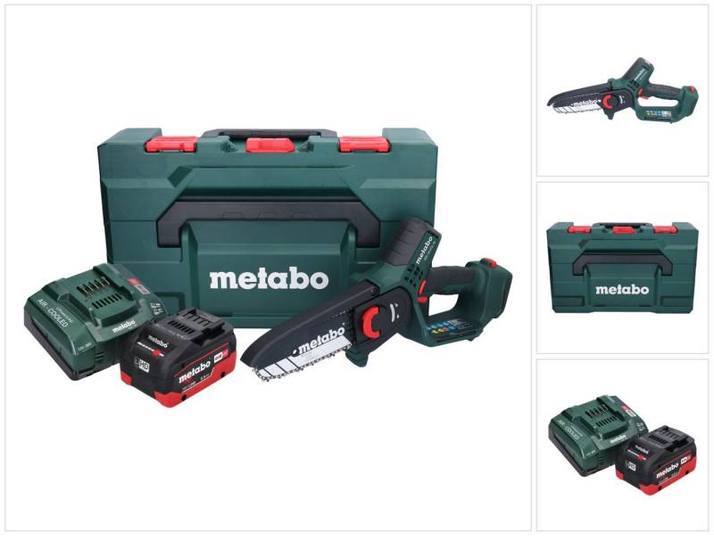 metabo Benzin-Kettensäge MS 18 LTX 15 Akku Gehölzsäge 18 V 15 cm 5 m/s + 1x Akku 5,5 Ah + Lader metabo Benzin-Kettensäge MS 18 LTX 15 Akku Gehölzsäge 18 V 15 cm 5 m/s + 1x Akku 5,5 Ah + Lader von metabo