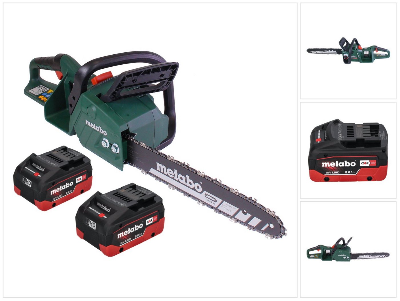 metabo Benzin-Kettensäge MS 36-18 LTX BL 40 Akku Kettensäge 36 V (2x 18 V) 40 cm 22 m/s Brus von metabo