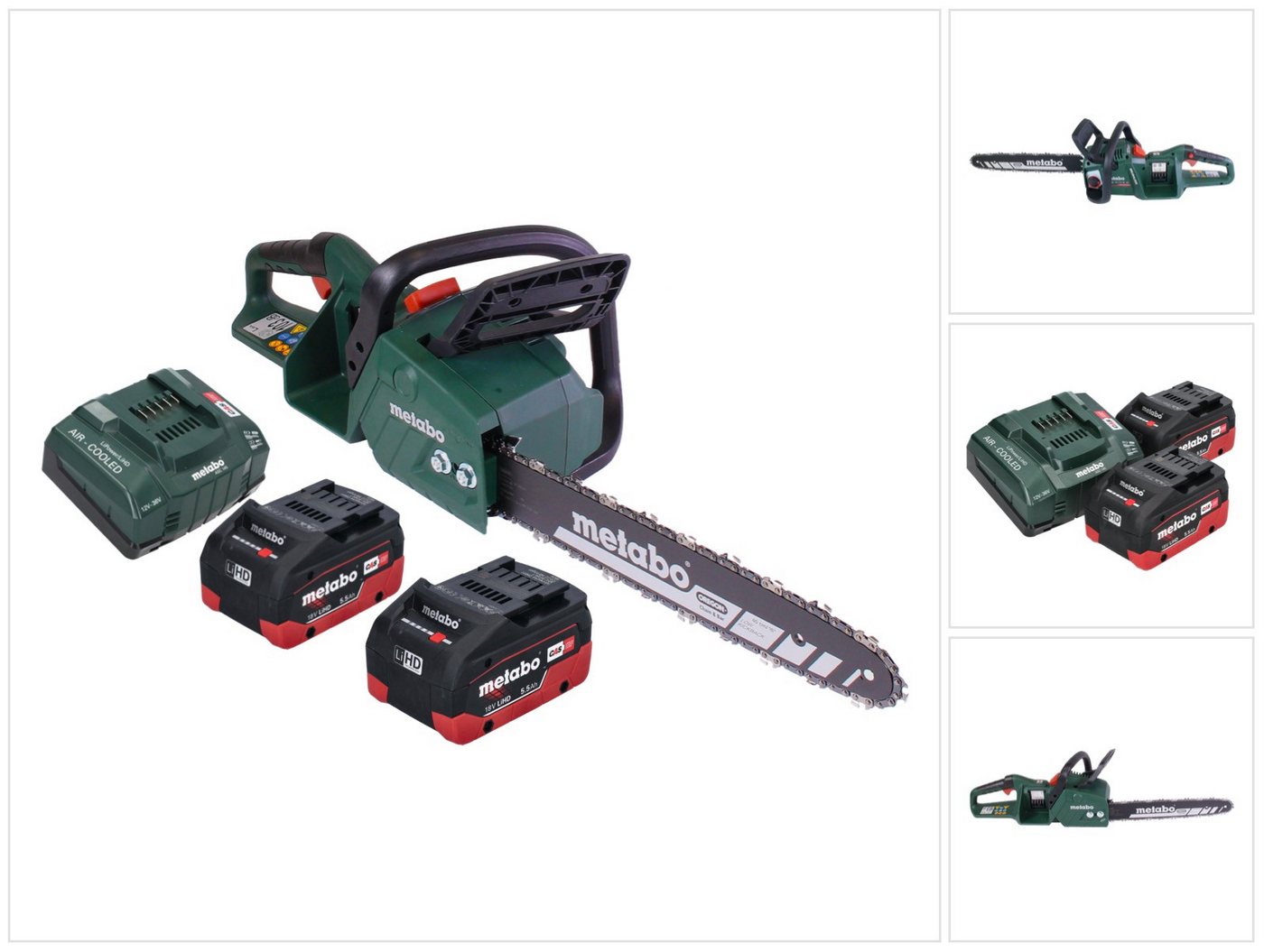 metabo Benzin-Kettensäge MS 36-18 LTX BL 40 Akku Kettensäge 36 V (2x 18 V) 40 cm 22 m/s Brus von metabo