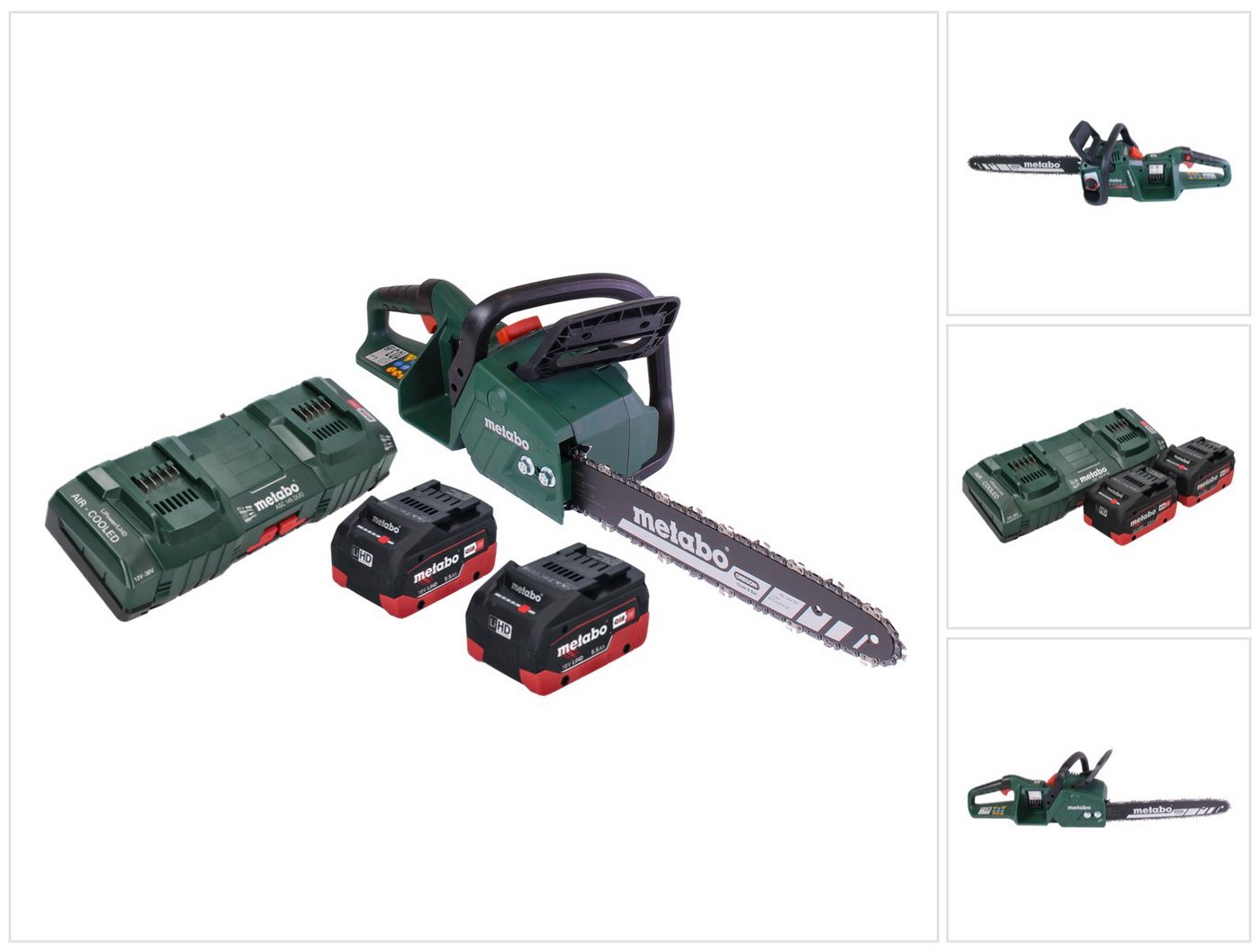 metabo Benzin-Kettensäge MS 36-18 LTX BL 40 Akku Kettensäge 36 V (2x 18 V) 40 cm 22 m/s Brus von metabo