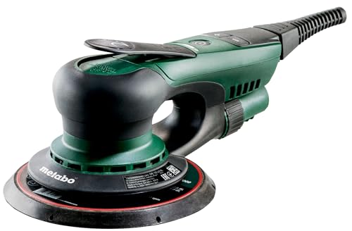 metabo Exzenterschleifer SXE 150-2.5 BL - 350 W, 150 mm Schleifteller - Leicht & flach, VTC Elektronik, hohe Oberflächenqualität, Staubabsaugung - Für Holz- und Metallbearbeitung - Inkl. Schleifteller von metabo
