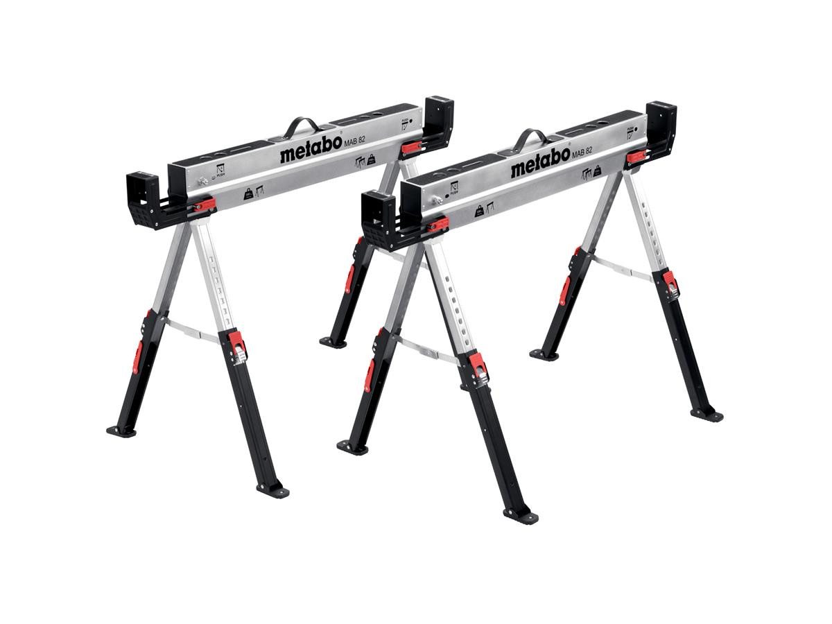 metabo Sägebock Arbeitsbock Set MAB 82, 1180 kg max. Belastbarkeit, (2-St), robust und klappbar von metabo