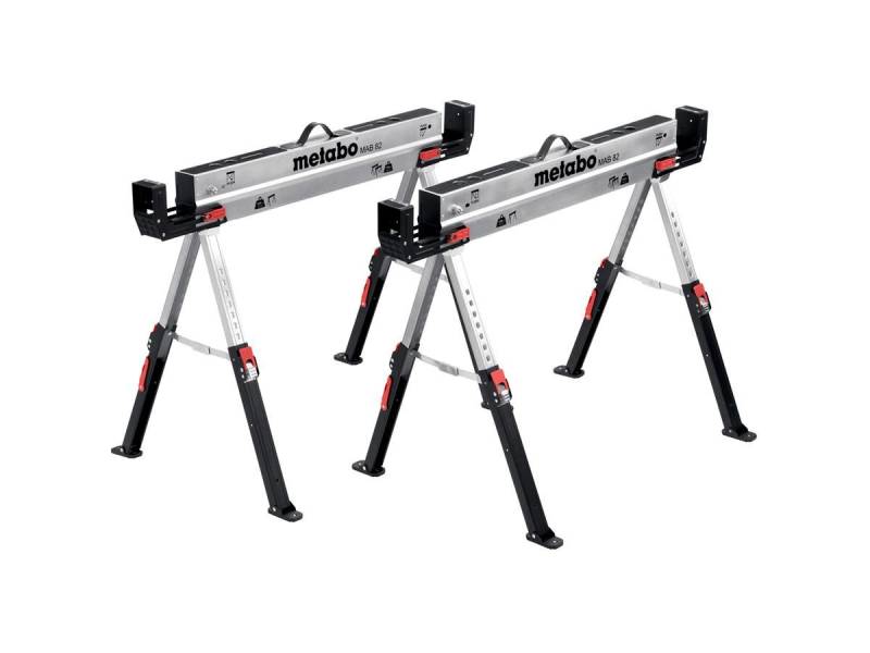metabo Sägebock Arbeitsbock Set MAB 82, 1180 kg max. Belastbarkeit, (2-St), robust und klappbar von metabo
