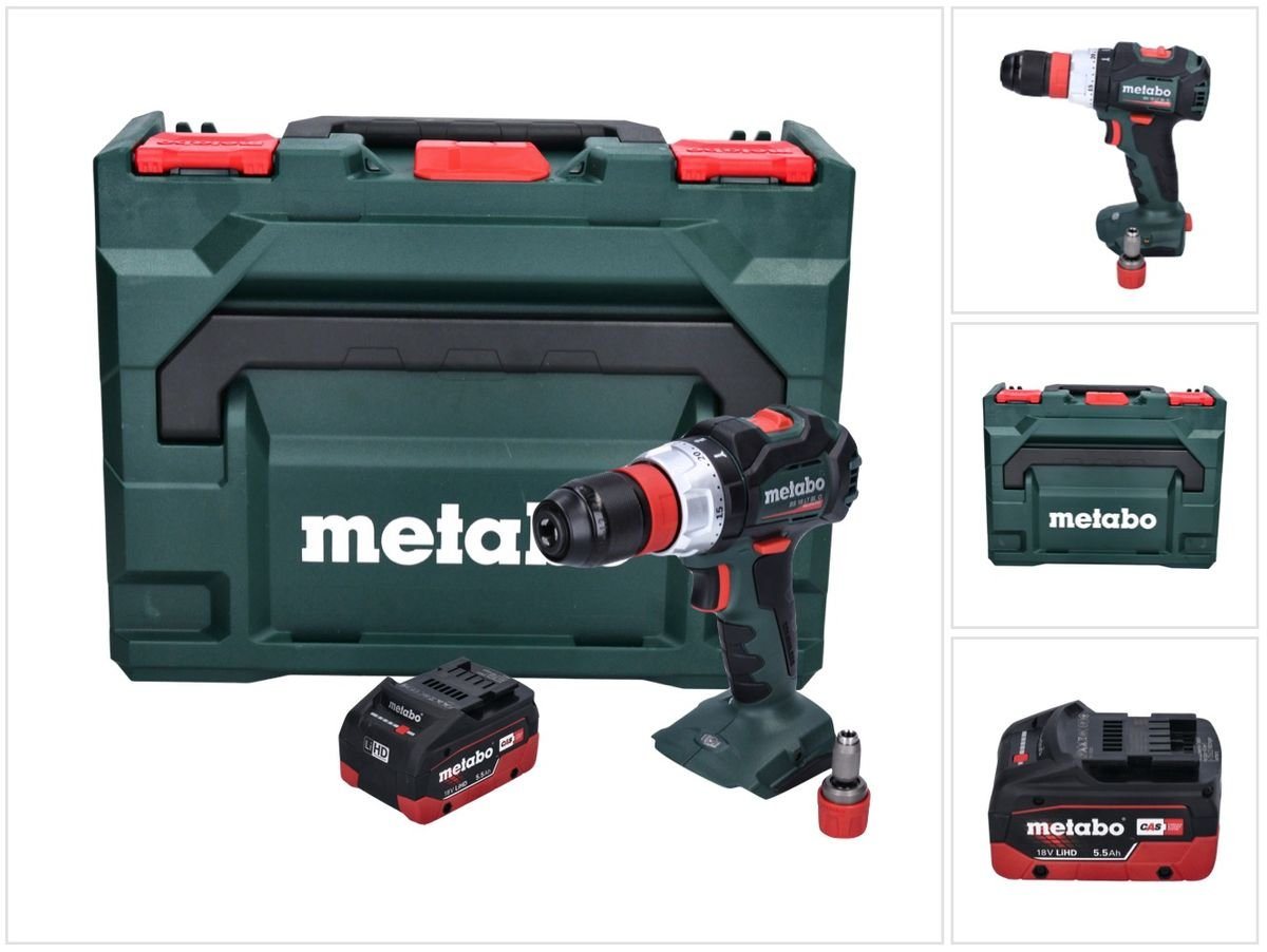 metabo Säulenbohrmaschine BS 18 LT BL Q Akku Bohrschrauber 18 V 75 Nm Brushless + 1x Akku 5,5 A von metabo