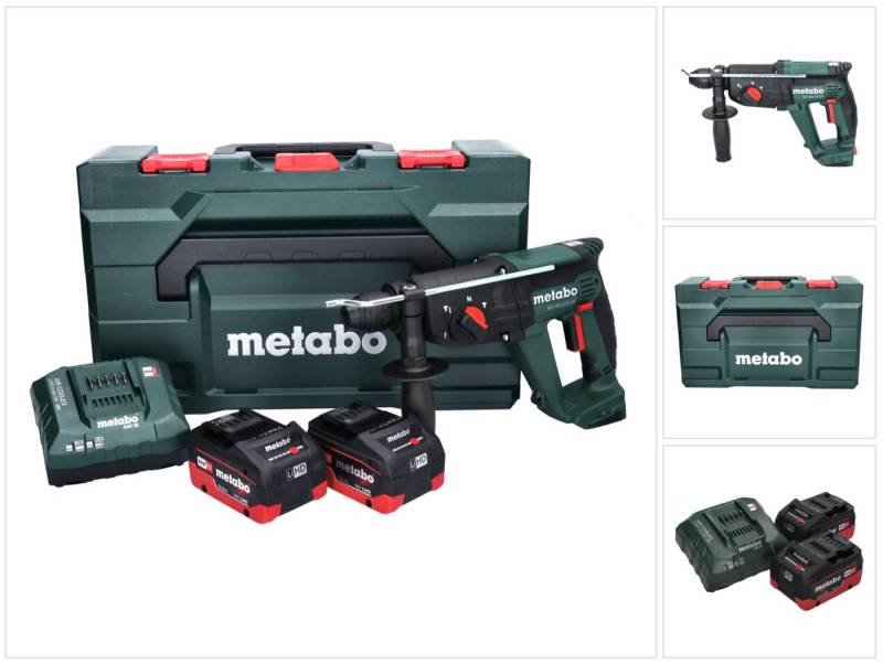metabo Schlagbohrmaschine KH 18 LTX 24 Akku Kombihammer 18 V 2,1 J SDS plus + 2x Akku 5,5 Ah + von metabo
