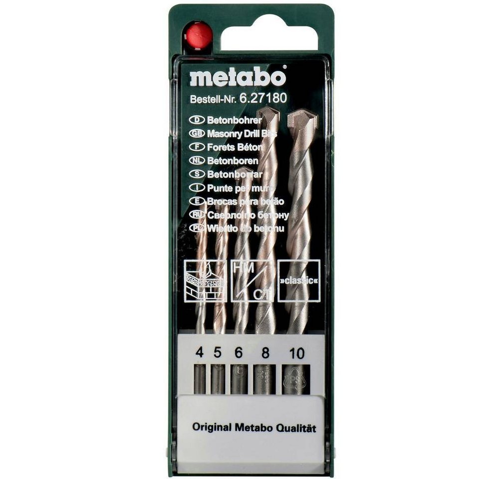 metabo Spiralbohrer Beton-Bohrerkassette classic 5tlg von metabo