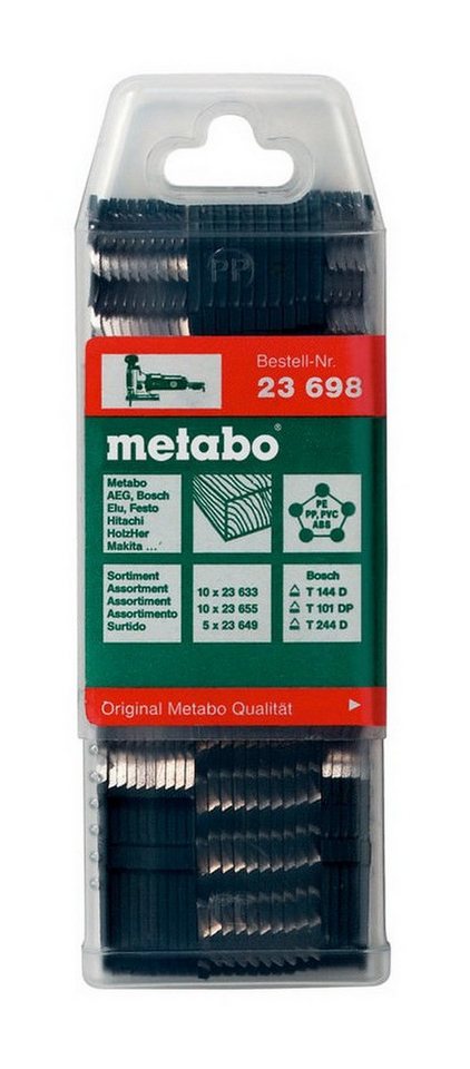 metabo Stichsägeblatt (25-St), Stichsägeblattsortiment 4 Holz HCS / HSS teilig von metabo