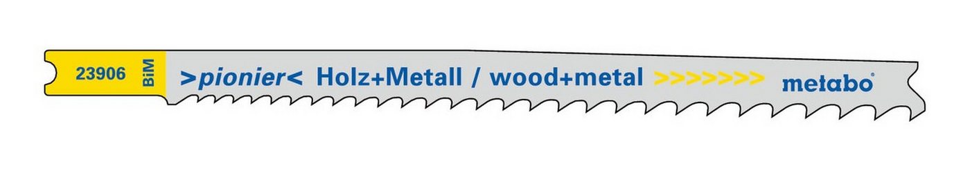 metabo Stichsägeblatt (5 Stück), U-Stichsägeblätter Holz u. Metall Serie pionier 107 / 2,4-5 mm von metabo