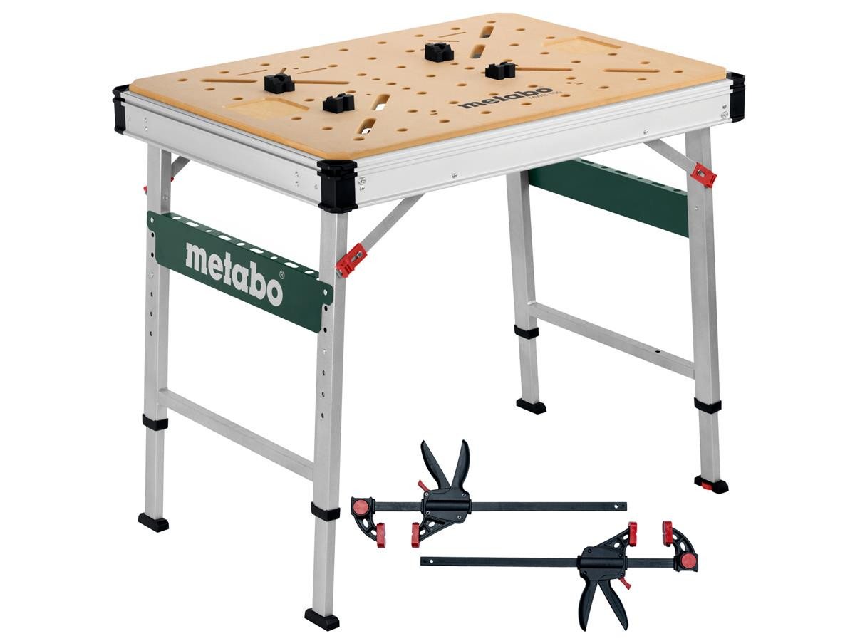 metabo Werkbank Multifunktionstisch MWB 100 Arbeitstisch mit Lochplatte, (Set, 9-tlg) von metabo