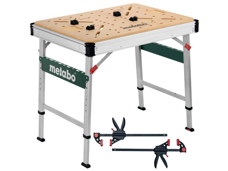metabo Werkbank Multifunktionstisch MWB 100 Arbeitstisch mit Lochplatte, (Set, 9-tlg) von metabo