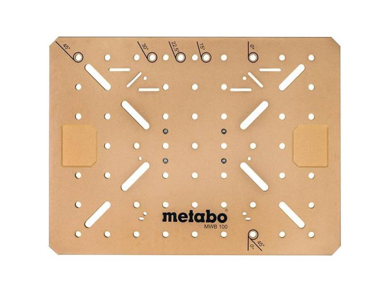 metabo Werkbank MDF-Tischplatte, 316081220, mit 20-mm-Lochraster und Winkelanzeige von metabo