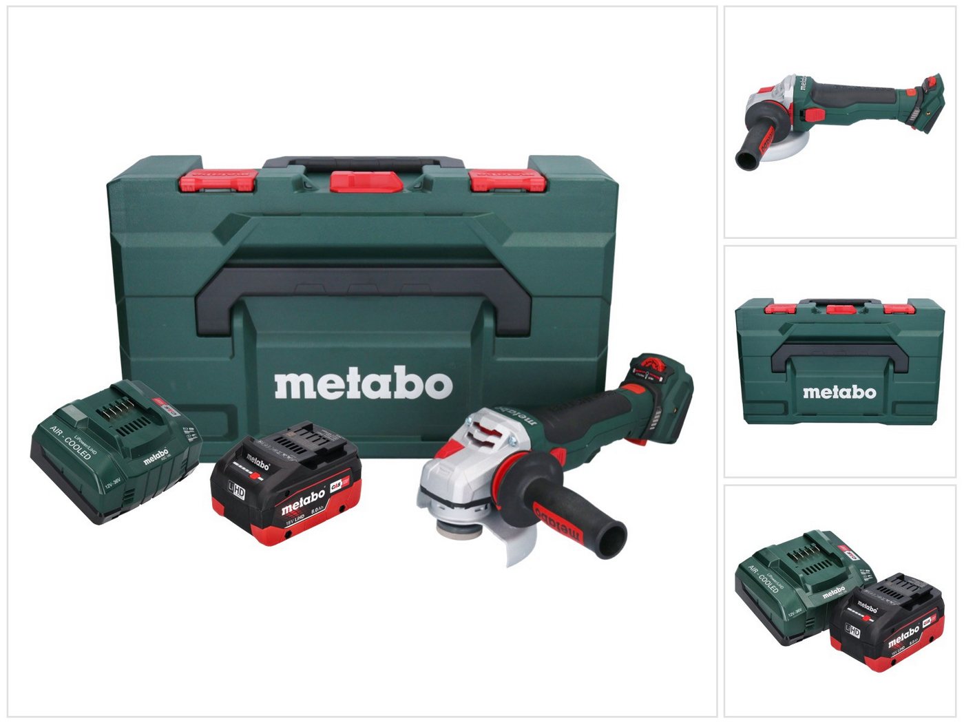 metabo Winkelschleifer WVB 18 LTX BL 15-125 Quick Winkelschleifer 125mm + 1 Akku 8Ah + Lader von metabo