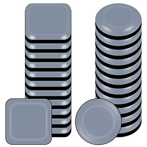 metagio Möbelgleiter, 24 Stück PTFE Teflon Quadrat Selbstklebende Möbelschieber, Teflongleiter Selbstklebend für Schwere Möbel(Quadrat Und Runde) von metagio