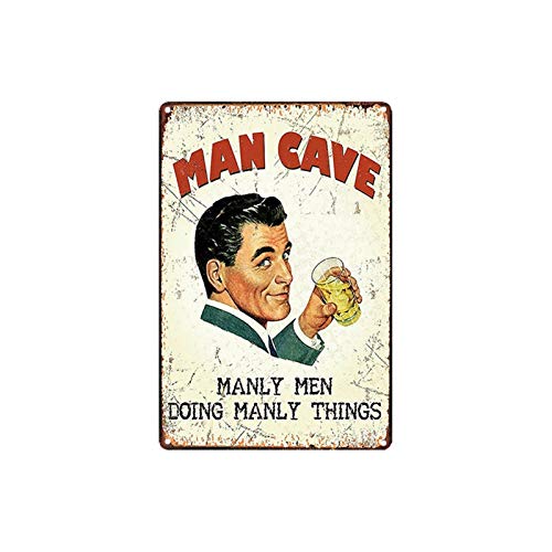 Blechschild Man Cave, Manly Men Doing Manly Things, Poster Bar, Café, Garage, Wanddeko, Retro, Vintage, 19,8 x 30 cm von metal tin sign