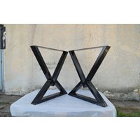 Stahl Tischbeine "V" Design Für Esstisch. Handgefertigt in Der Eu Mit Premium-Stahl. Industrieller Stil. Metall Möbelbeine [Vfbn84] von metallegscom