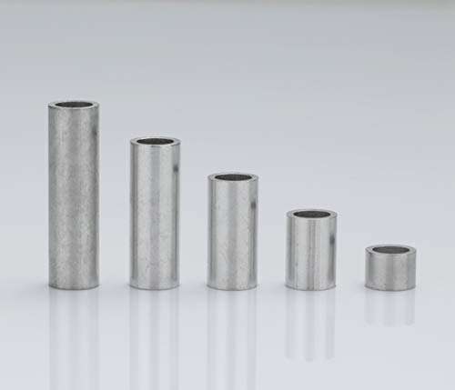 Aluminium Abstandshülsen, Distanzhülsen – ohne Innengewinde, M5 Schrauben beweglich durchsteckbar – 7 x 5 x 1 mm (Außen x Innen x Wandstärke) – 30 Stück, Länge 30 mm von metallgo