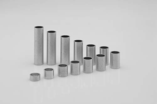 Aluminium Abstandshülsen, Distanzhülsen – ohne Innengewinde, M8 Schrauben beweglich durchsteckbar – 10 x 8 x 1 mm (Außen x Innen x Wandstärke) – 10 Stück, Länge 14 mm von metallgo