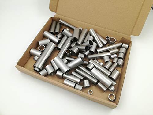 metallgo Edelstahl & Aluminium Hülsen | Set Sortiment 'Großes Durcheinander' - Inhalt: ca. 300 g Hülsen von metallgo