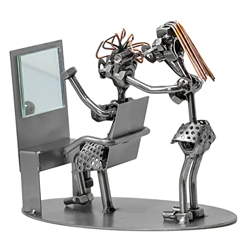 Schraubenmännchen FRISEURIN FRISEUSE Friseur handgefertigte ausgefallene Geschenkidee von metalman24
