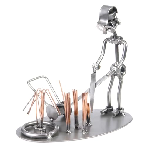 metalman24 Schraubenmännchen GÄRTNER Garten - Handarbeit Geschenkidee Metallfigur Metallmännchen Stahlfigur Schraubenmännle - Deko für Büro & Zuhause von metalman24