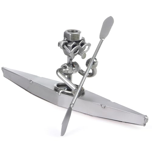 metalman24 Schraubenmännchen KAJAK KANU - Handarbeit Geschenkidee Metallfigur Metallmännchen Stahlfigur Schraubenmännle - Deko für Büro & Zuhause von metalman24