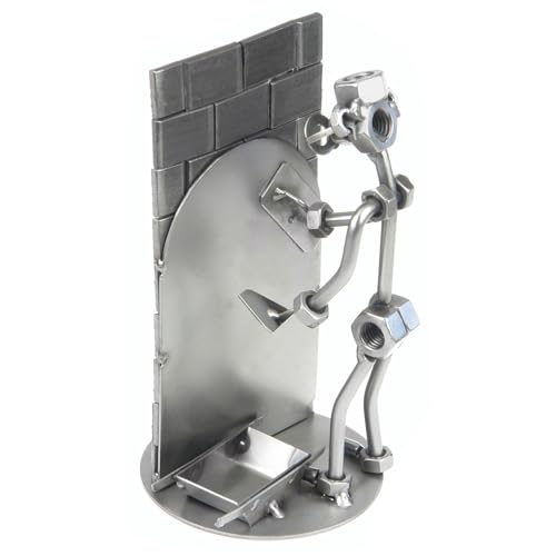 metalman24 Schraubenmännchen Verputzer Maurer Handwerker - Handarbeit Geschenkidee Metallfigur Metallmännchen Stahlfigur Schraubenmännle - Deko für Büro & Zuhause von metalman24