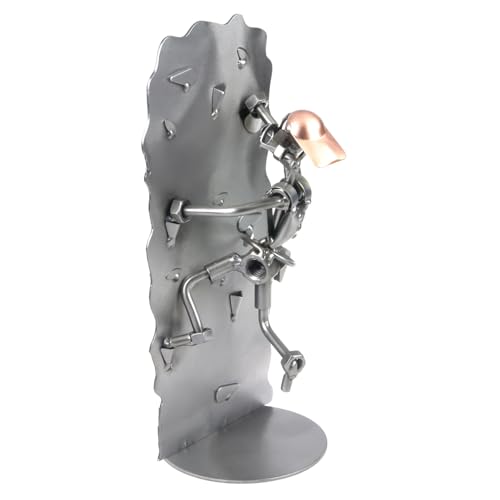 metalman24 Schraubenmännchen Freeclimber Klettern Kletterwand - Handarbeit Geschenkidee Metallfigur Metallmännchen Stahlfigur Schraubenmännle - Deko für Büro & Zuhause von metalman24