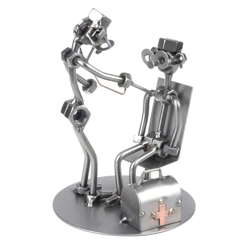 metalman24 Schraubenmännchen Arzt Doktor Allgemeinarzt - Handarbeit Geschenkidee Metallfigur Metallmännchen Stahlfigur Schraubenmännle - Deko für Büro & Zuhause von metalman24