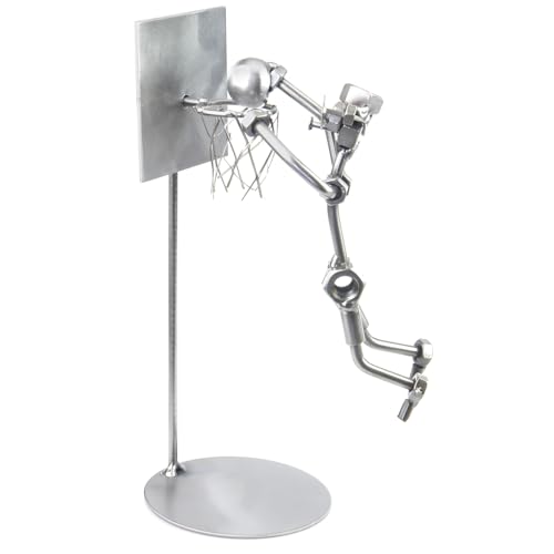 metalman24 Schraubenmännchen Basketball - Handarbeit Geschenkidee Metallfigur Metallmännchen Stahlfigur Schraubenmännle - Deko für Büro & Zuhause von metalman24