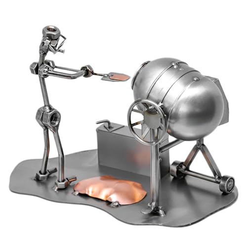 metalman24 Schraubenmännchen Häuslebauer Maurer Bauarbeiter Betonmischer - Handarbeit Geschenkidee Metallfigur Metallmännchen Stahlfigur Schraubenmännle - Deko für Büro & Zuhause von metalman24