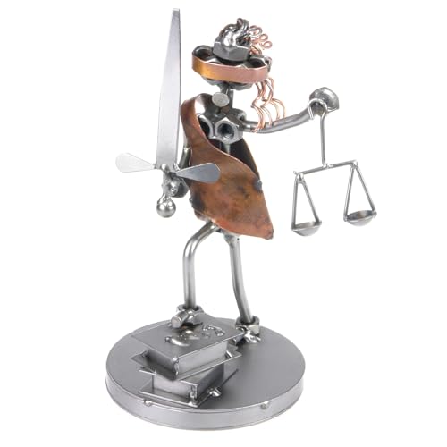 metalman24 Schraubenmännchen JUSTITIA RECHTSWESEN - Handarbeit Geschenkidee Metallfigur Metallmännchen Stahlfigur Schraubenmännle - Deko für Büro & Zuhause von metalman24