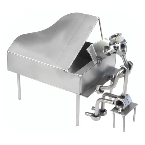 metalman24 Schraubenmännchen KLAVIERSPIELER - Handarbeit Geschenkidee Metallfigur Metallmännchen Stahlfigur Schraubenmännle - Deko für Büro & Zuhause von metalman24