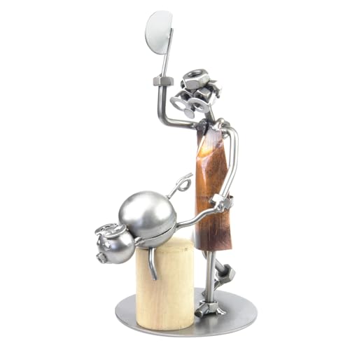 metalman24 Schraubenmännchen Metzger Schlachter - Handarbeit Geschenkidee Metallfigur Metallmännchen Stahlfigur Schraubenmännle - Deko für Büro & Zuhause von metalman24