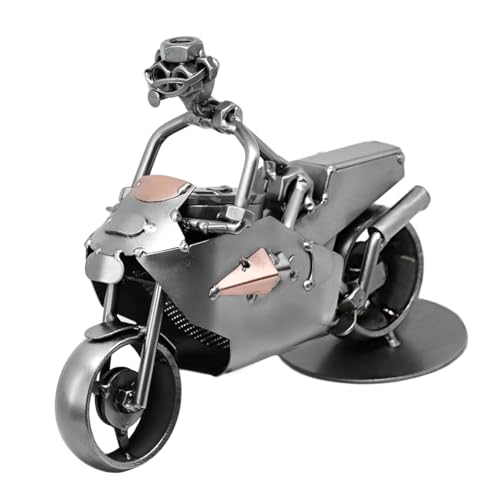 metalman24 Schraubenmännchen Motorrad Rennmotorrad - Handarbeit Geschenkidee Metallfigur Metallmännchen Stahlfigur Schraubenmännle - Deko für Büro & Zuhause von metalman24