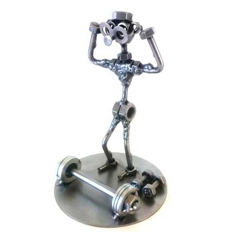 metalman24 Schraubenmännchen Muskelmann Bodybuilder Design I- Handarbeit Geschenkidee Metallfigur Metallmännchen Stahlfigur Schraubenmännle - Deko für Büro & Zuhause von metalman24