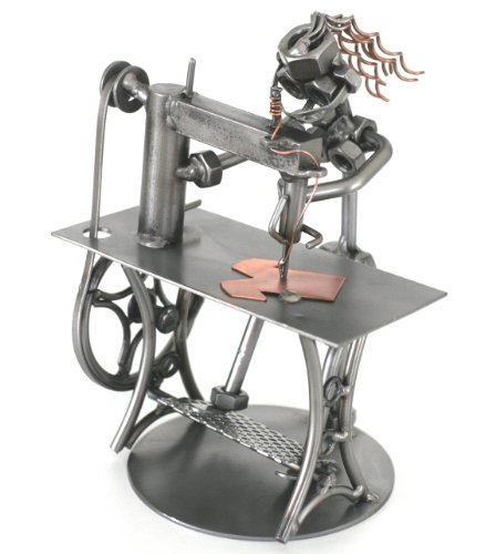 metalman24 Schraubenmännchen Näherin Schneiderin - Handarbeit Geschenkidee Metallfigur Metallmännchen Stahlfigur Schraubenmännle - Deko für Büro & Zuhause von metalman24