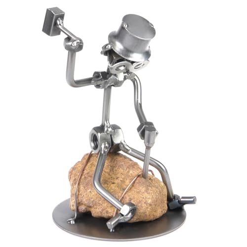 metalman24 Schraubenmännchen Steinmetz STEINBILDHAUER - Handarbeit Geschenkidee Metallfigur Metallmännchen Stahlfigur Schraubenmännle - Deko für Büro & Zuhause von metalman24