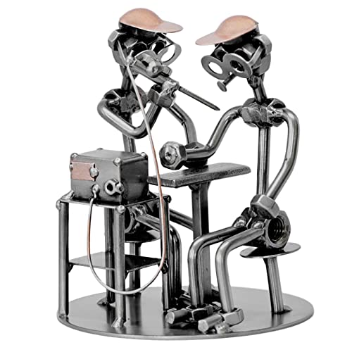metalman24 Schraubenmännchen Tätowierer taatoo - Handarbeit Geschenkidee Metallfigur Metallmännchen Stahlfigur Schraubenmännle - Deko für Büro & Zuhause von metalman24