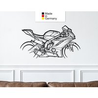 R6 2018 Motorrad Silhouette Wandkunst, Metall Geschenk, Dekor von metalxcar