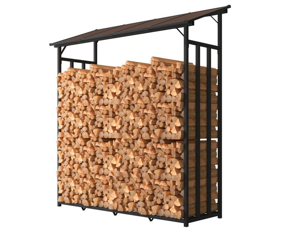 metra-direkt Kaminholzregal Anthrazit XXL 175 x 70 x 193,5 cm mit Dach, Holzlager, Brennholzregal, BxTxH:175x70x193.5 cm, für außen metra-direkt Kaminholzregal Anthrazit XXL 175 x 70 x 193,5 cm mit Dach, Holzlager, Brennholzregal, BxTxH:175x70x193.5 cm, für außen von metra-direkt