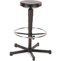 meychair Hocker Allround, PU-Sitz, Sitzhöhe 535-785 mm, Stahlbasis, Bodengleiter, Fußring von meychair