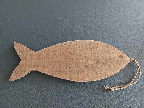 Holzbrett Tablett Fischform zum Hängen Serviertablett Maritime Dekoration Küchendeko von meytrade