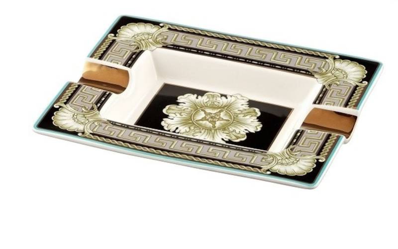 meytrade Aschenbecher Zigarrenaschenbecher rechteckig, Blume antik, aus Porzellan - in einer Geschenkbox verpackt meytrade Aschenbecher Zigarrenaschenbecher rechteckig, Blume antik, aus Porzellan - in einer Geschenkbox verpackt von meytrade